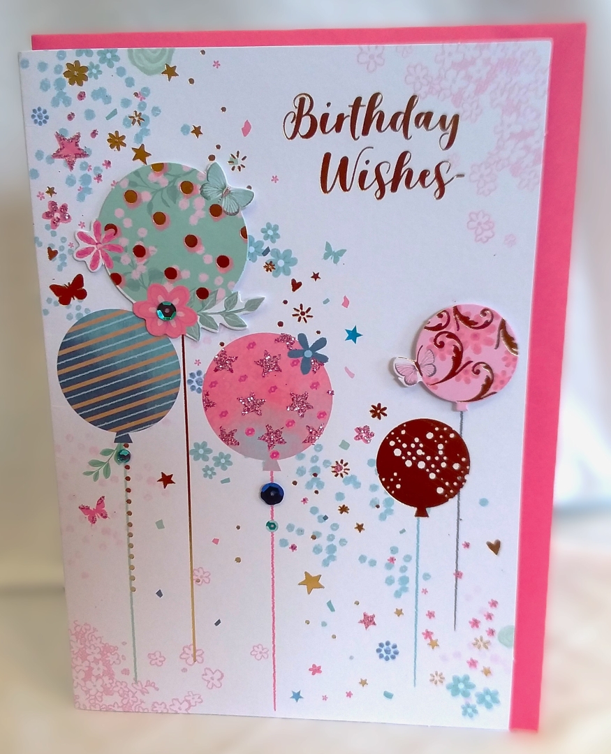 Balloons Birthday Wishes card