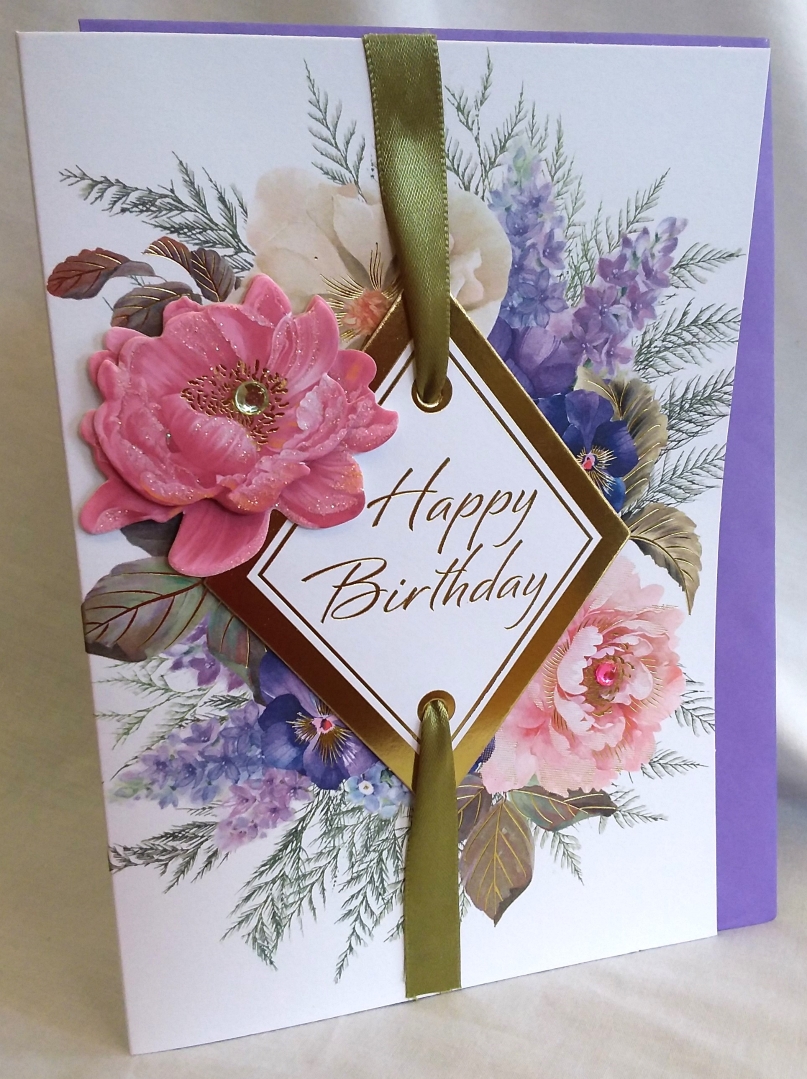 Peony & Pansy Birthday card