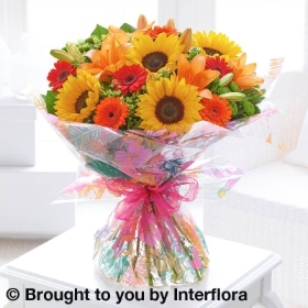 Seasonal Splendour Sunflower & Lily Hand tied