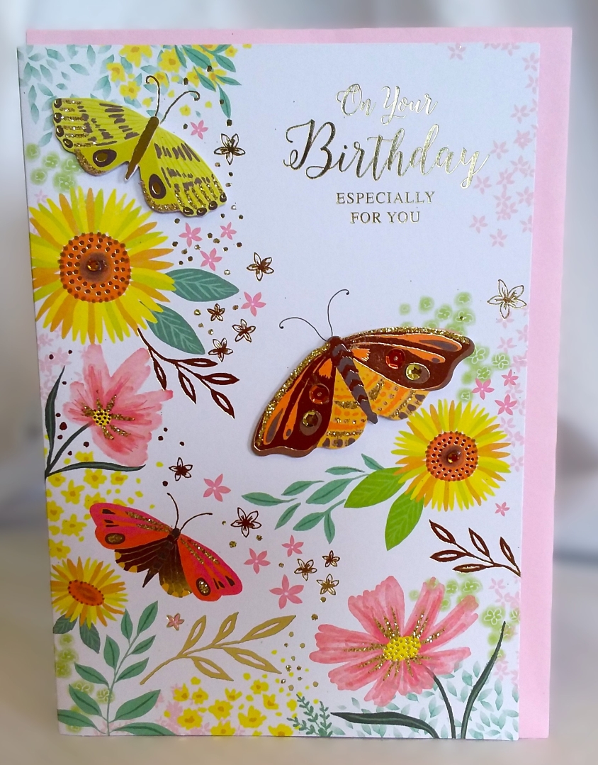 Bright Butterfly Birthday card