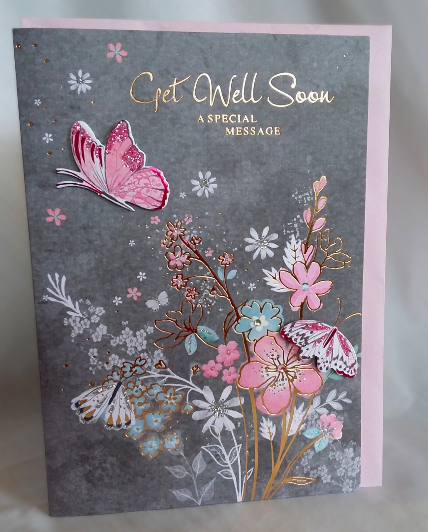 Butterfly Get Well Soon card