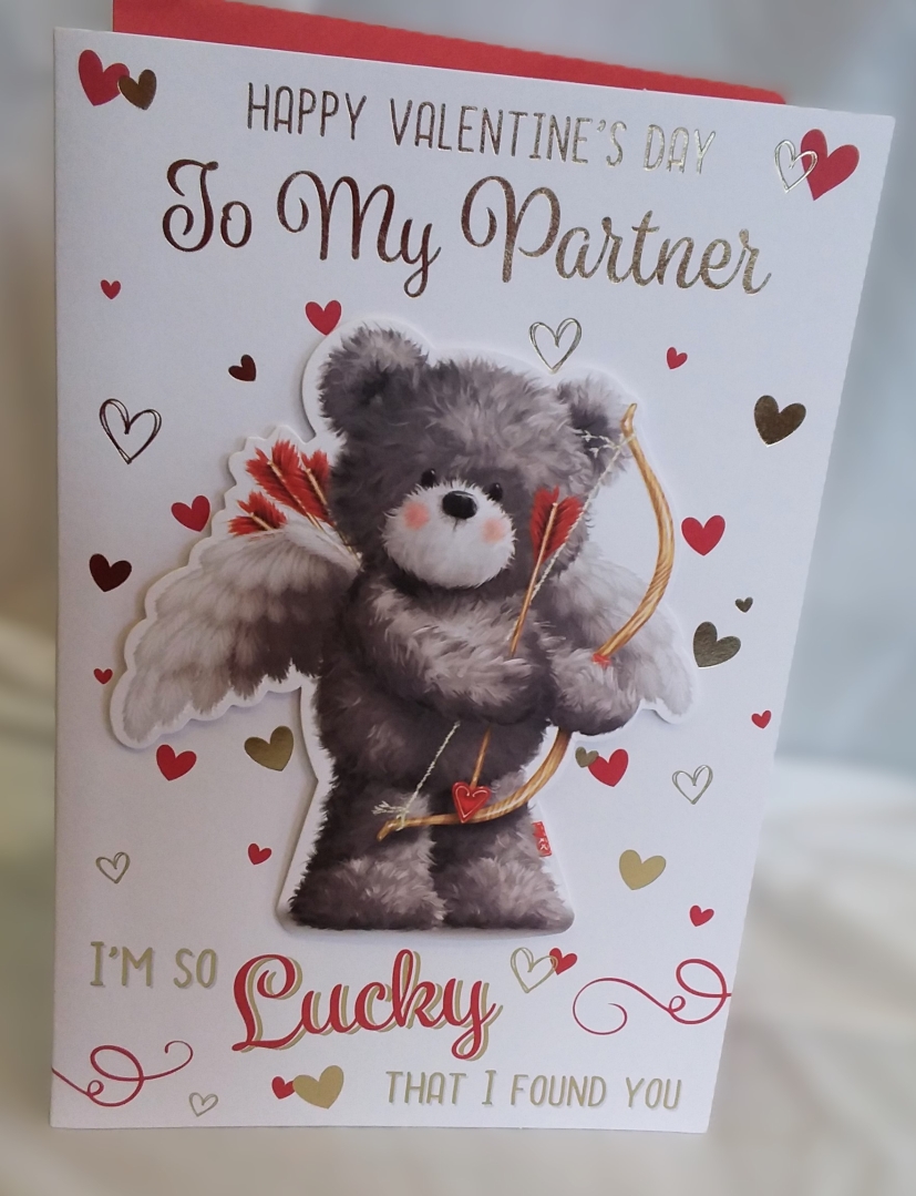 Partner Teddy Valentine card