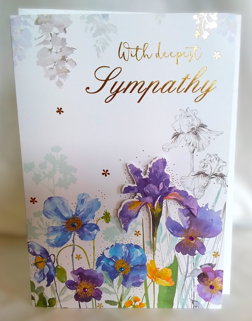 With Deepest Sympathy card (Irises)