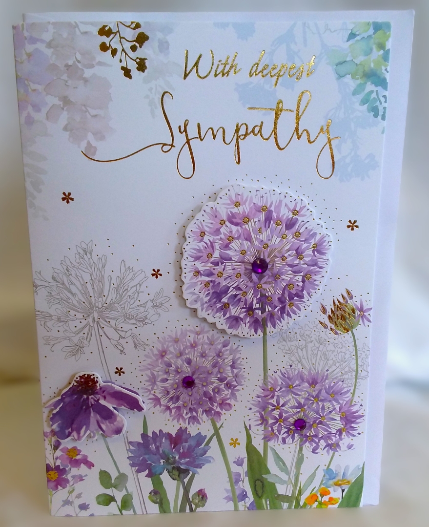 With Deepest Sympathy card (Purple Alliums)