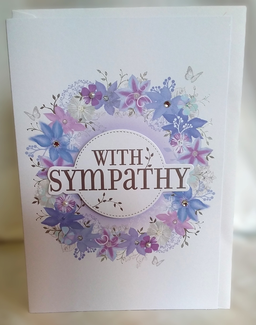 With Sympathy card (Purple Clematis)