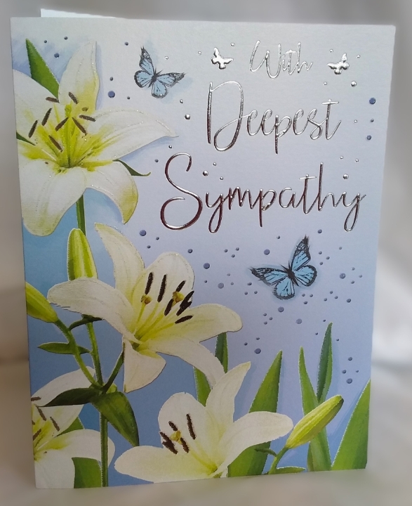 Deepest Sympathy card (Lily & Butterflies)