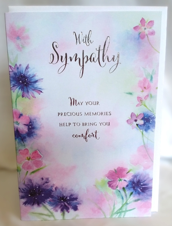 With Sympathy card (Cornflowers)